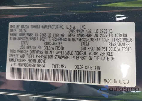 2025 Mazda Cx-50 2.5 S Preferred Package z USA, uszkodzony, nr VIN 7MMVABBM0SN316504